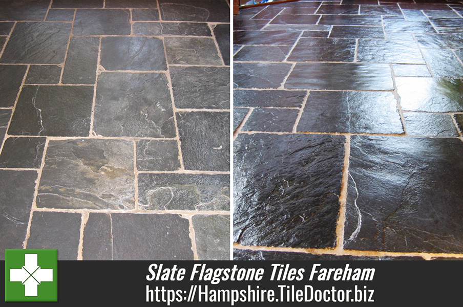 Cleaning Sealing Slate Flagstone Tiles in Fareham