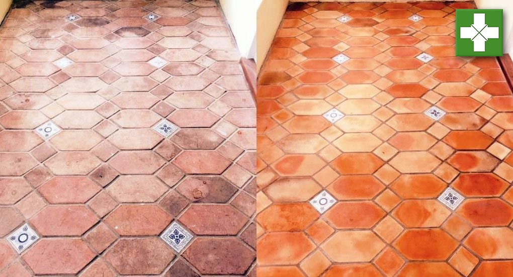 Terracotta Conservatory Cranliegh Before and After Cleaning