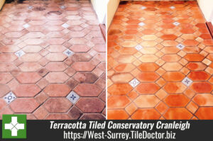 Terracotta Tiled Conservatory in Cranleigh Deep Cleaned and Sealed