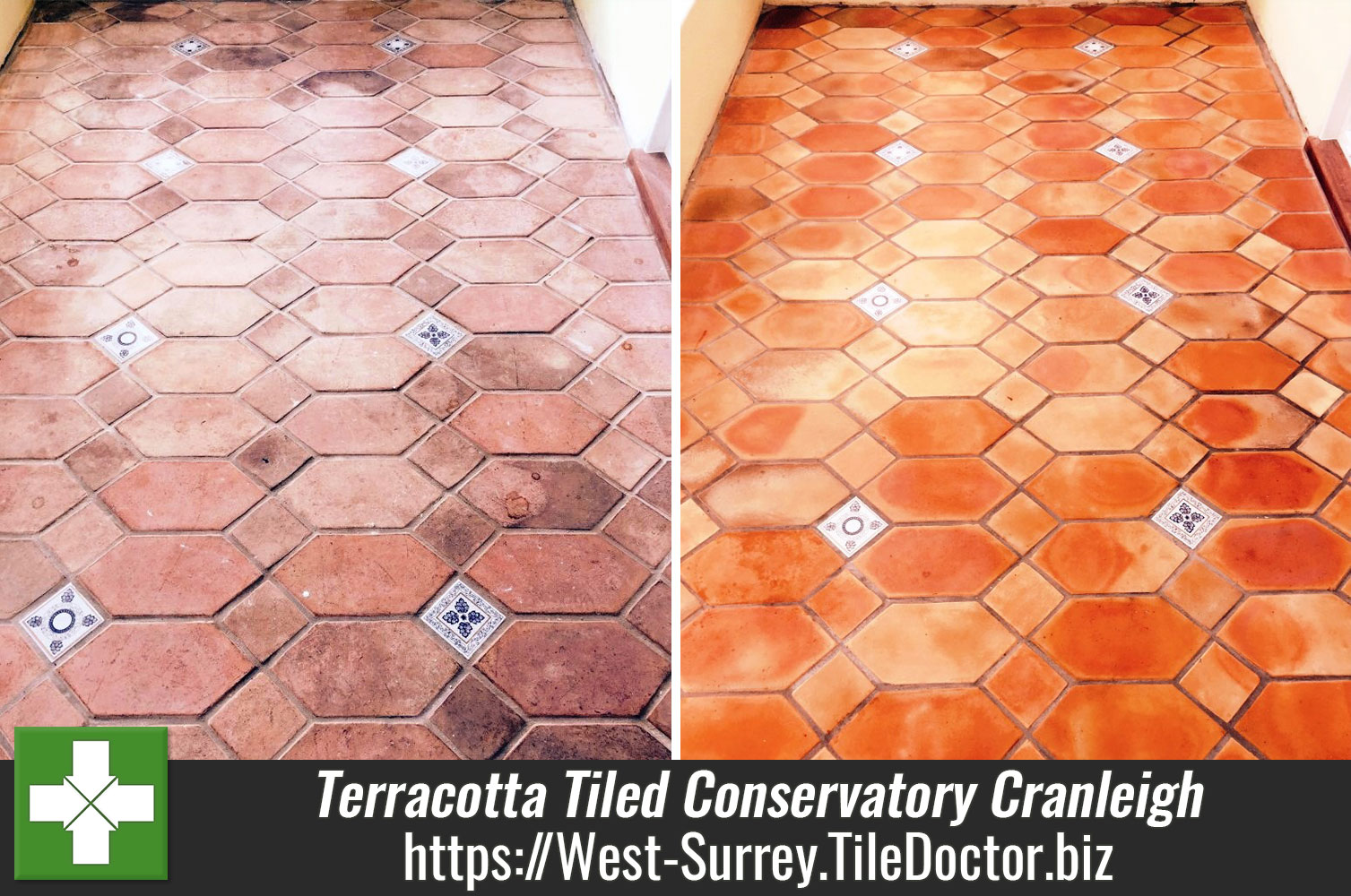 Terracotta Tiled Conservatory in Cranleigh Deep Cleaned and Sealed
