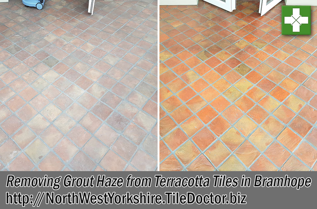 Terracotta Tiled Floor Before After Renovation Bramhope