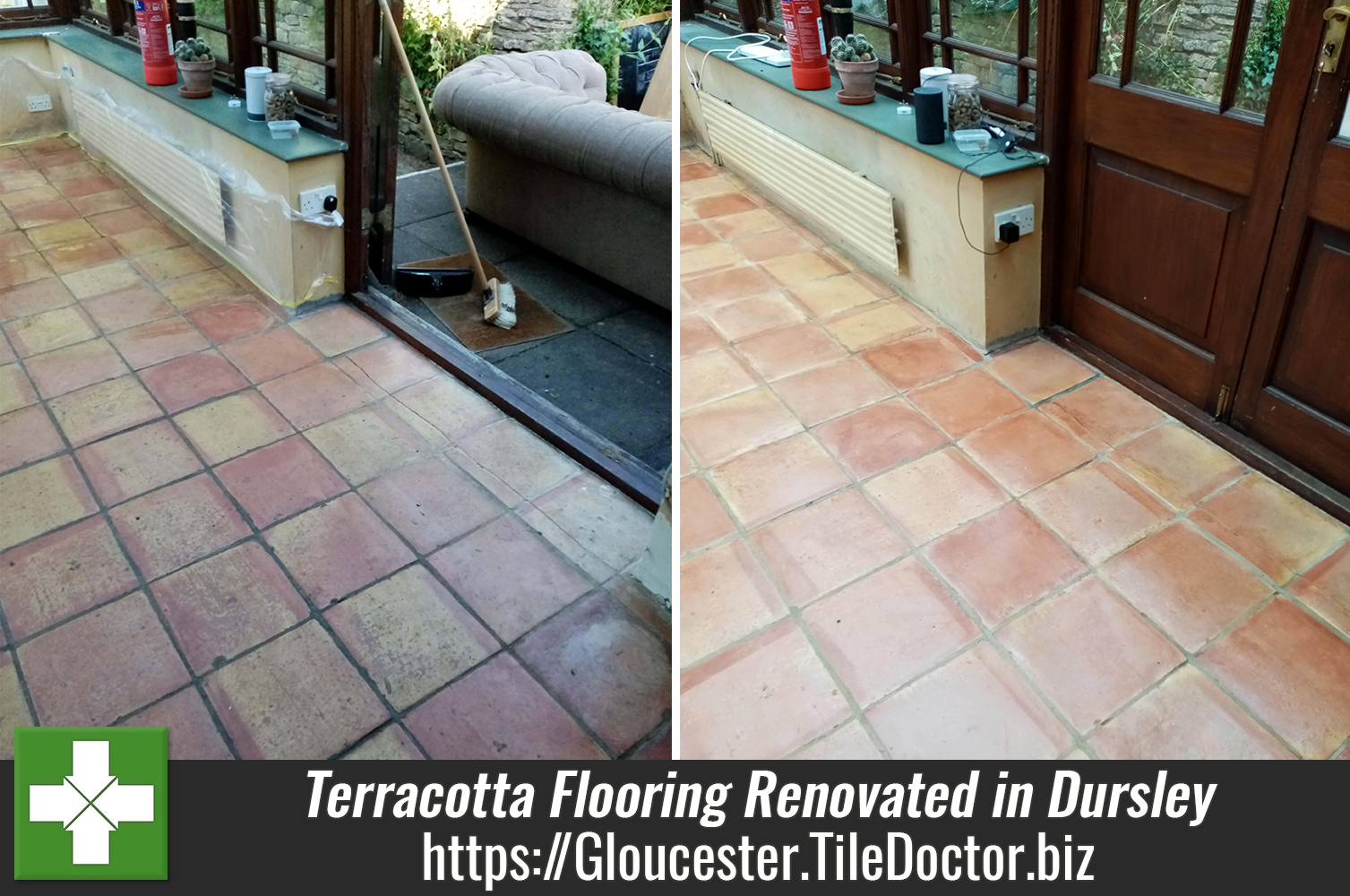 Terracotta Flooring Before After Renovation Dursley